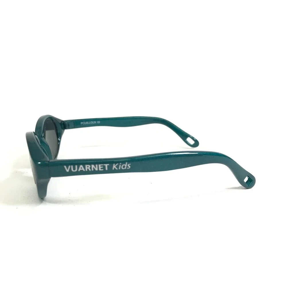 Vuarnet Kids Sunglasses B110 Blue Green Round Frames with Blue Lenses 28-15-105